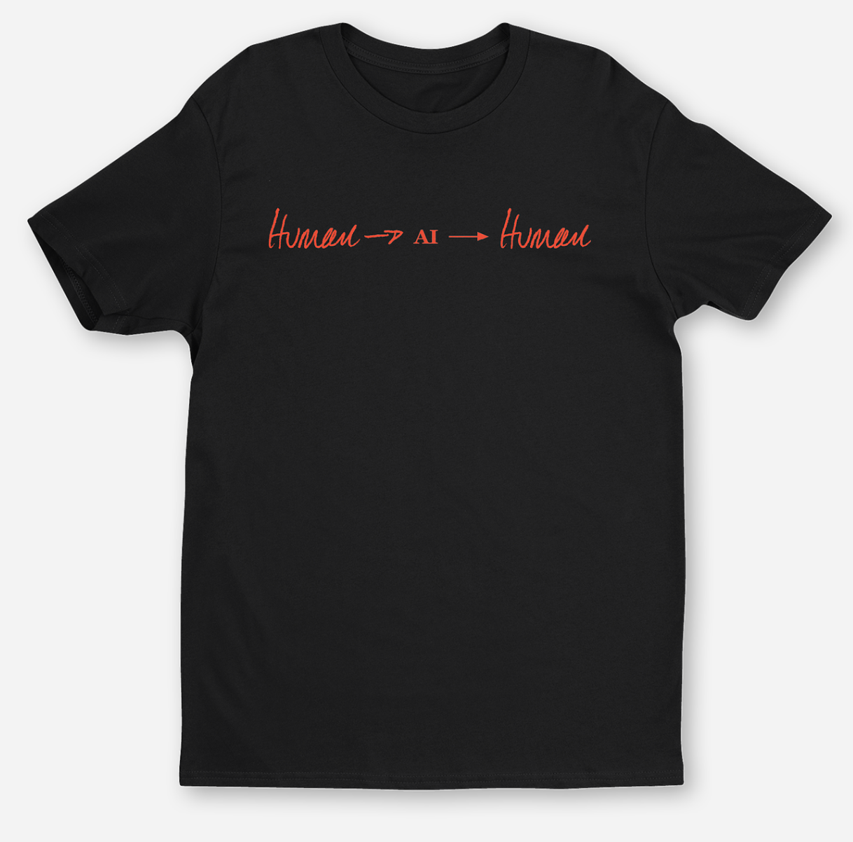 human → AI → human t-shirt, black